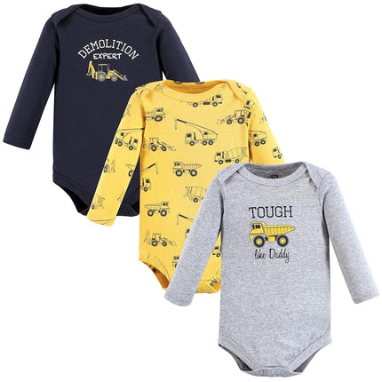 Hudson Baby mamelucos de manga larga de algodón unisex para bebé, diseño de construcción, 6-9 meses