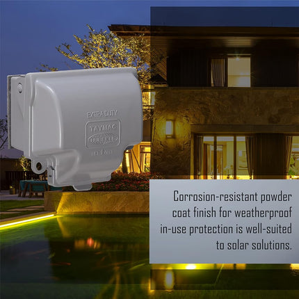 TayMac MX3300 One Gang Horizontal in Use Metal Weatherproof Receptacle Cover, Gray Finish
