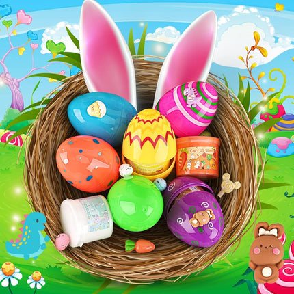 LAWOHO 6 Easter Slime Kit - Butter Slime for Children with Easter Eggs & Easter Slime Add-ins, Fluffy Slime Kits for Girls and Boys, 360 ml Easter Slime Making Kit, Easter Slime Party Favours for