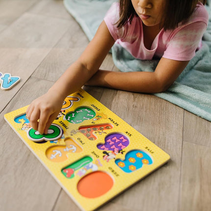 Melissa & Doug Disney Alphabet/Numbers/Shapes/Colors Peg Puzzle (8 Piece)