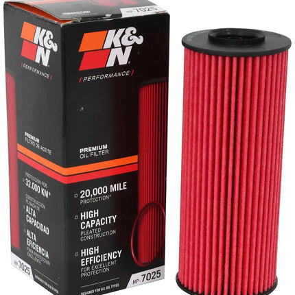 K&N Oil Filter - High Performance Series Compatible with Chrysler, Dodge, Jeep, VW (HP-7025)