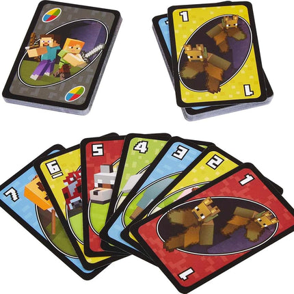 Mattel Games UNO Minecraft Card Game with Storage Tin,Ages 7+