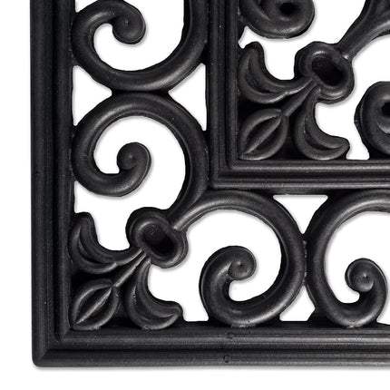 DII Modern Indoor/Outdoor Easy Clean Rubber Entry Way Doormat for Patio, Front Door, All Weather Exterior Doors, 18 x 30 - Scroll