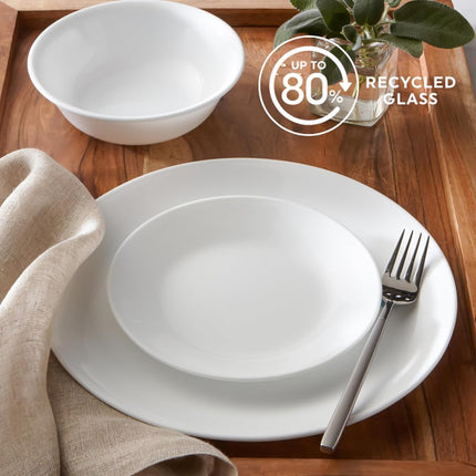 Corelle Winter Frost White 6 Piece Dinner Plate Set – Triple-Layer Strong Glass Resists Chips & Cracks – Lightweight, Stackable & Easy-to-Clean Plates, 26cm Size
