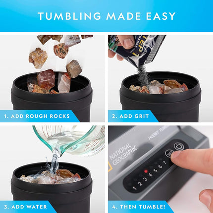 Kit de Recarga para Pulidor de Rocas National Geographic - 1 libra de Agatas Rojas Auténticas para Pulir - Los Suministros Incluyen Grano y Accesorios de Joyería, Ágata Bruta