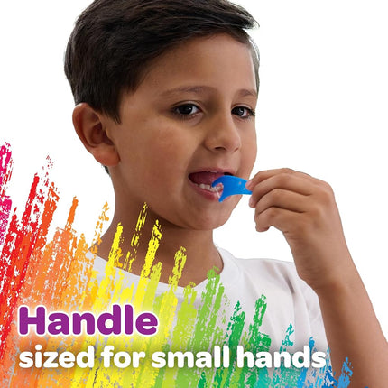 GUM Crayola Hilo Dental Infantil con Flúor - Diseñado para Manos Pequeñas - Divertido Sabor a Uva - Palillos de Hilo Dental Fáciles de Usar para Niños Mayores de 3 Años, 75 unidades (Paquete de 6)