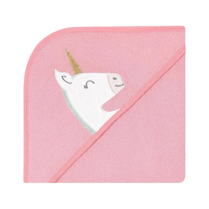 Hudson Baby Toalla con capucha de animales para bebé unisex, paquete de 3 y 15 toallitas, unicornio, talla única