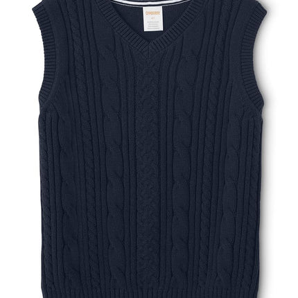 Gymboree Boys and Toddler V-Neck Cable Knit Sweater Vest, Navy Slate, 5T