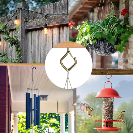 Viweolm 60 Pcs Bronze Eye Hooks Screw Heavy Duty,Ceiling Hooks for Hanging Plants,String Lights,Cup,Wind Chime,Bird Feeders. Plant Hanger Indoor&Outdoor