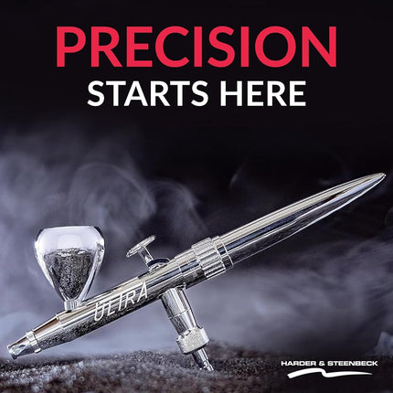 Harder & Steenbeck Airbrush – ULTRA 2024 I German-Engineered Dual Action Airbrush Painting Set with Gravity Feed I 0.45mm Self-Centering Nozzle I 5ml Paint Cup I 120231