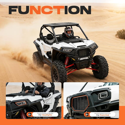 ALMULOO Parachoques delantero combinado compatible con Polaris RZR XP 1000/ RZR XP 4 1000/RZR 4 900 2015-2018/RZR 900 2015-2020 (accesorios de repuesto para 5439786-070)