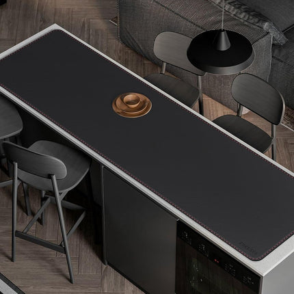 ZORESYN Desk Pad 74.8x19.7inch, Large Mouse pad Desk Mat, Waterproof PU Leather Desk Blotter Protector Desk Accessories with Non Slip Base for Home Office (Black)