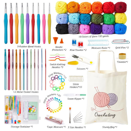 INSCRAFT 105 PCS Crochet Kit for Beginners & Professionals