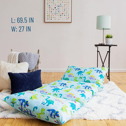 Wildkin Floor Lounger for Kids � Lightweight & Travel-Friendly, Ideal for Sleepovers & Nap Time, Pillow Not Included - Dinosaur Land