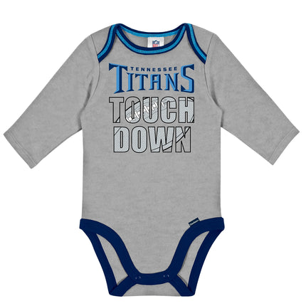 Gerber Unisex Baby Standard NFL 2 Pack Long Sleeve Onesie Bodysuit, Team Color, 3-6 Months