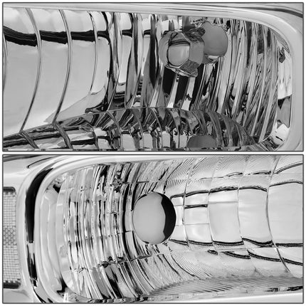 DNA MOTORING Faros delanteros Conjunto de faros compatible con Ford F250-350 F450 F550SD 05-07, cromo/transparente, HL-OH-FSD05-CH-CL1