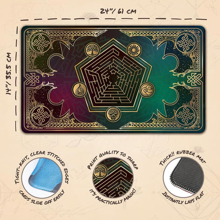 Paramint Lucid Dragon Blast (Stitched) - MTG Playmat - Perfect for Magic The Gathering, Pokemon, YuGiOh, Anime - TCG Card Game Table Mat - Durable, Thick, Cloth Fabric, Rubber Bottom by Daniel Ziegler