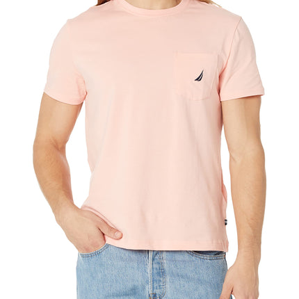 Nautica Men's Solid Crew Neck Short-Sleeve Pocket 