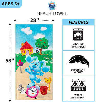 Toalla de baño/piscina/playa de algodón supersuave para niños Franco, 147 cm x 71 cm, Las pistas de Blue