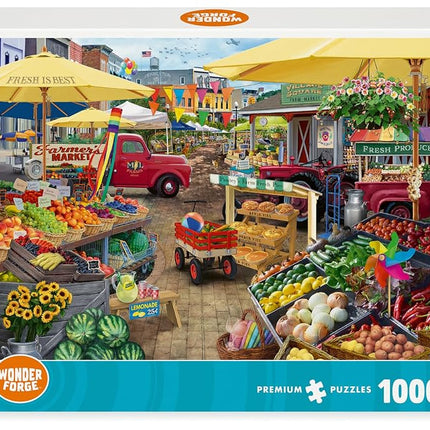 Wonder Forge Farmer's Market Day 1000 Piece Jigsaw Puzzle for Adults | Unique, Perfectly-Fitting Pieces | Fun, Vibrant Imagery | Amazon Exclusive