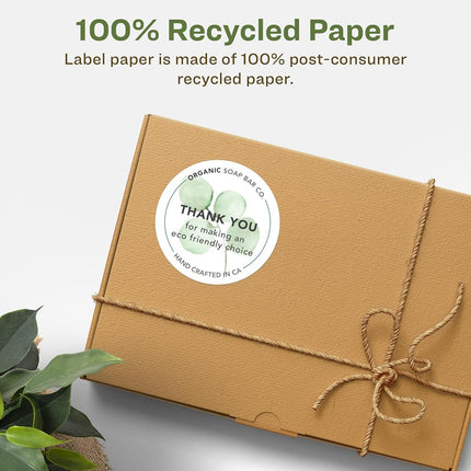 Avery EcoFriendly Matte White Recycled Round Labels, 3.5" Diameter, Print-to-The-Edge, Matte White Labels, Permanent Label Adhesive, Laser/Inkjet, 100 Printable Labels