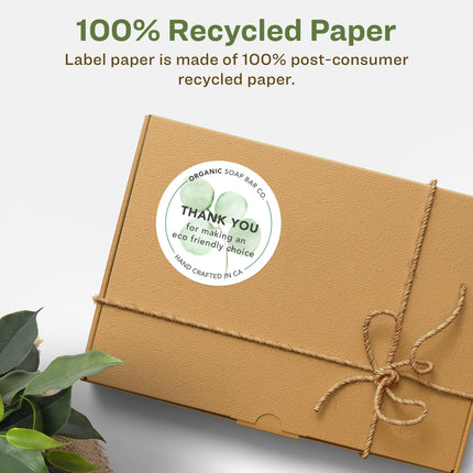 Avery EcoFriendly Matte White Recycled Round Labels, 2.5" Diameter, Print-to-The-Edge, Matte White Labels, Permanent Adhesive, Laser/Inkjet Printable, 450 Total