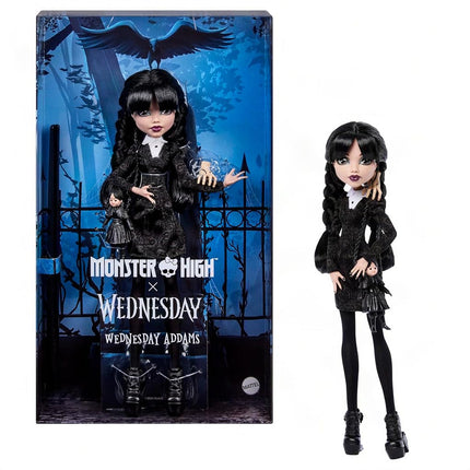 Monster High x Wednesday Addams Doll in Black Dress
