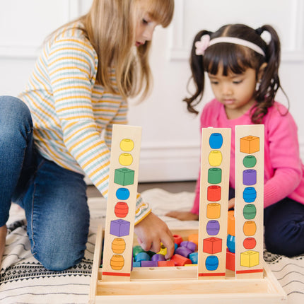 Melissa & Doug Bead Sequencing Set with 46 Wooden Beads and 5 Double-Sided Pattern Boards