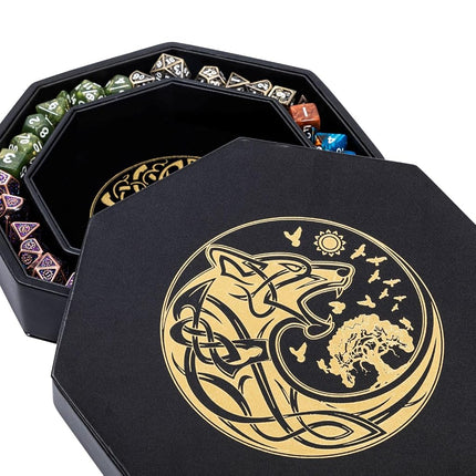Premium Dice Tray for DND, Detailed World Tree & W