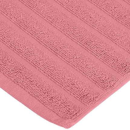 Superior Lined Bath Mat Set, 100 Percent Combed Cotton, Rosewood, 22 x 35-Inch, 2-Piece