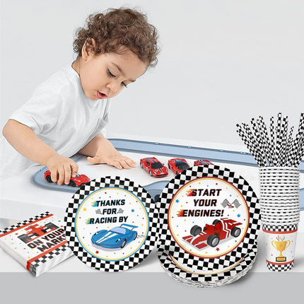 Recheel Birthday Paper Plates (Racing Car), (RCPP009)