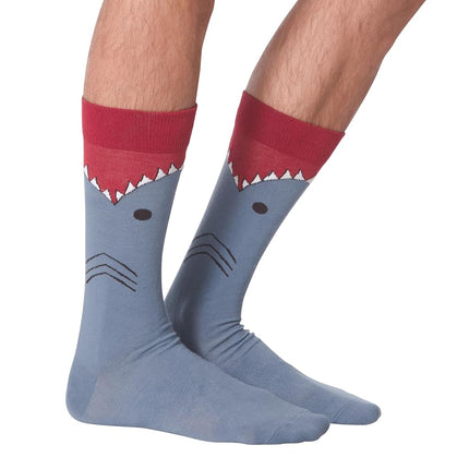 K. Bell Socks mensLeg Eating Animal Novelty Crew Socks Casual Sock - Blue -
