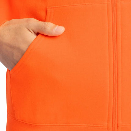 Fruit of the Loom Unisex's Eversoft Fleece Hoodies, Pullover & Full Zip, Moisture Wicking & Breathable, Sizes S-4x Hooded Sweatshirt, Safety Orange, Large