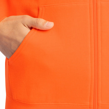 Fruit of the Loom Unisex's Eversoft Fleece Hoodies, Pullover, Moisture Wicking & Breathable, Sizes S-4x Hooded Sweatshirt, Safety Orange Full Zip, XL