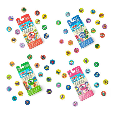Melissa & Doug Sticker WOW! Mini Activity Pad & Refill Stickers 4-Pk: Dino, Pets, Favorite Things, Surprise Pack � 200 Stickers Each (800 Total) for Any Sticker Stamper (Not Included)