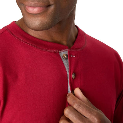 Hanes Men's T-Shirts, Men's BeefyT Henley Shirts, Men's Cotton Long Sleeve Shirts, Burnt Brick, 3XL