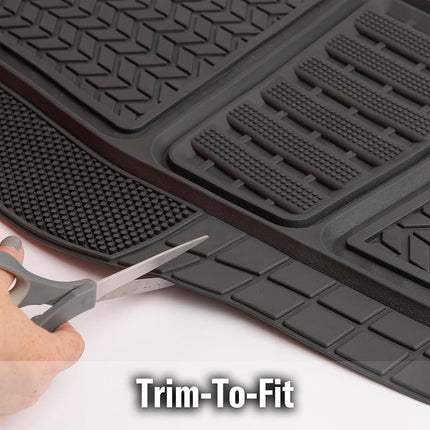 Armor All® 2-Piece Durasport Black Rubber Deep Tray Floor Mats - Heavy Duty, All-Weather Protection, Easy to Clean, Non-Slip Design for Ultimate Car Interior Safety and Style (80020ADC)