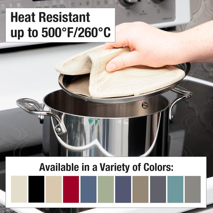 All-Clad Premium Pot Holder & Hot Pad: Heat Resistant to 500 Degrees - 100% Cotton, 10"x6.25" Hot Pad for Kitchen and Barbeque, (2-Pack), Almond