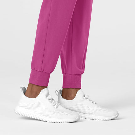 WonderWink Women's Jogger Utility Scrub Pant, Raspberry, 3X Petite