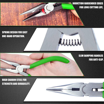 SPEEDWOX 5 Inches Long Nose Pliers with Cutter Mini Jewelry Pliers Small Wire Cutters Professional Jewelry Making Tool Beading Hobby Craft DIY Supplies