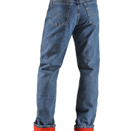 Wrangler Rugged Wear Men's Woodland Thermal Jean ,Stonewashed Denim,32x36