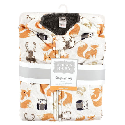 Hudson Baby Saco de dormir unisex de visón con interior de sherpa para bebé, mantas, Boy Forest, 18-24 meses