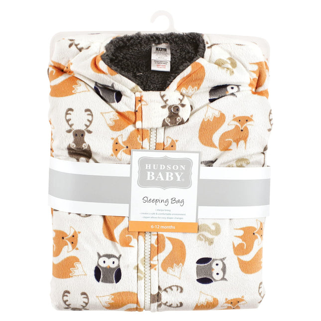 Gigoteuse Hudson Baby unisexe en vison avec intérieur Sherpa, sac de couchage, couvertures, garçon forêt, 18-24 mois
