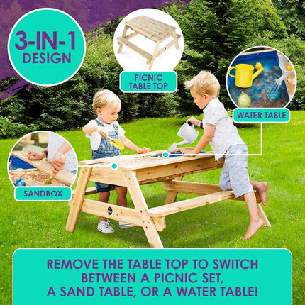Plum Surfside Wooden Sand and Water Picnic Table