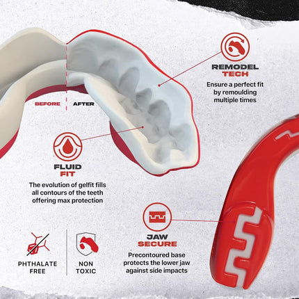 SafeJawz Sports Mouthguard Dual Layer Premium Protection Adults and Junior Gum Shield with Case for Boxing, MMA, Rugby, Martial Arts, Judo and All Contact Sports