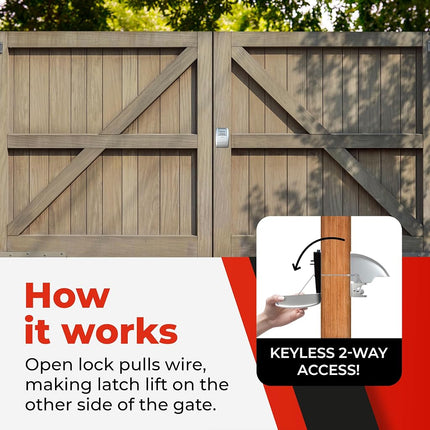 Keyless Gate Lock – Secure Fence Lock and Latch – Strong Durable System XLS – Heavy Duty – 1-Pack