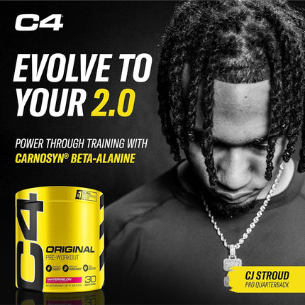 Cellucor C4 Original Pre Workout Powder Energy Drink w/ Creatine, Nitric Oxide & Beta Alanine, Watermelon, 30 Servings