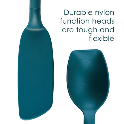 Rachael Ray Tools and Gadgets Set de 3 ustensiles de cuisine Lazy Crush & Chop, Flexi Turner et Scraping Spoon, Bleu sarcelle