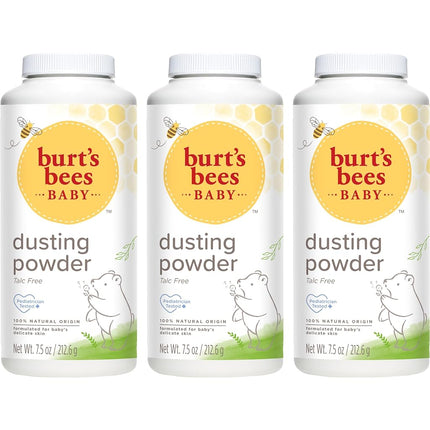 Burt's Bees Baby Dusting Powder, Talc Free and Hypoallergenic for Safe and Gentle Comfort, 100% Natural Origin, Pediatrician Tested, 200 g (Pack of 3)
