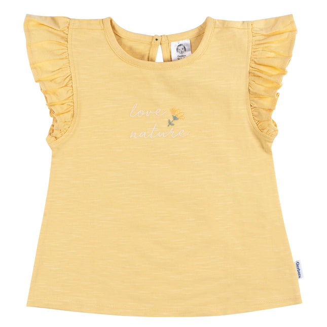 Gerber Baby-Girls Toddler 3-Pack Short Sleeve Tees, Love Nature, 4T